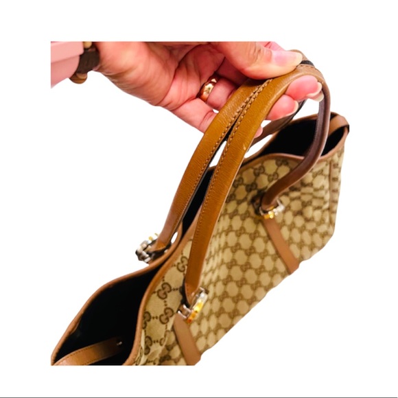 Gucci, aunthentic, tote 2 way style, 2 tone gold and silver GG sign both sides - Picture 6 of 17